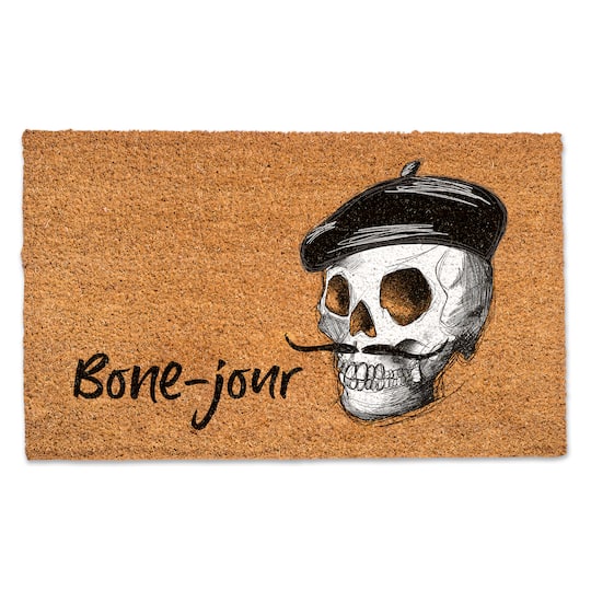 Bone-Jour French Skelly Doormat